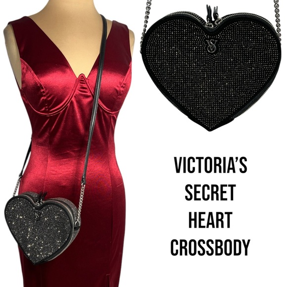 Victoria's Secret Handbags - VICTORIA'S SECRET
Heart Crossbody Bag with shimmering black gunmetal rhinestones